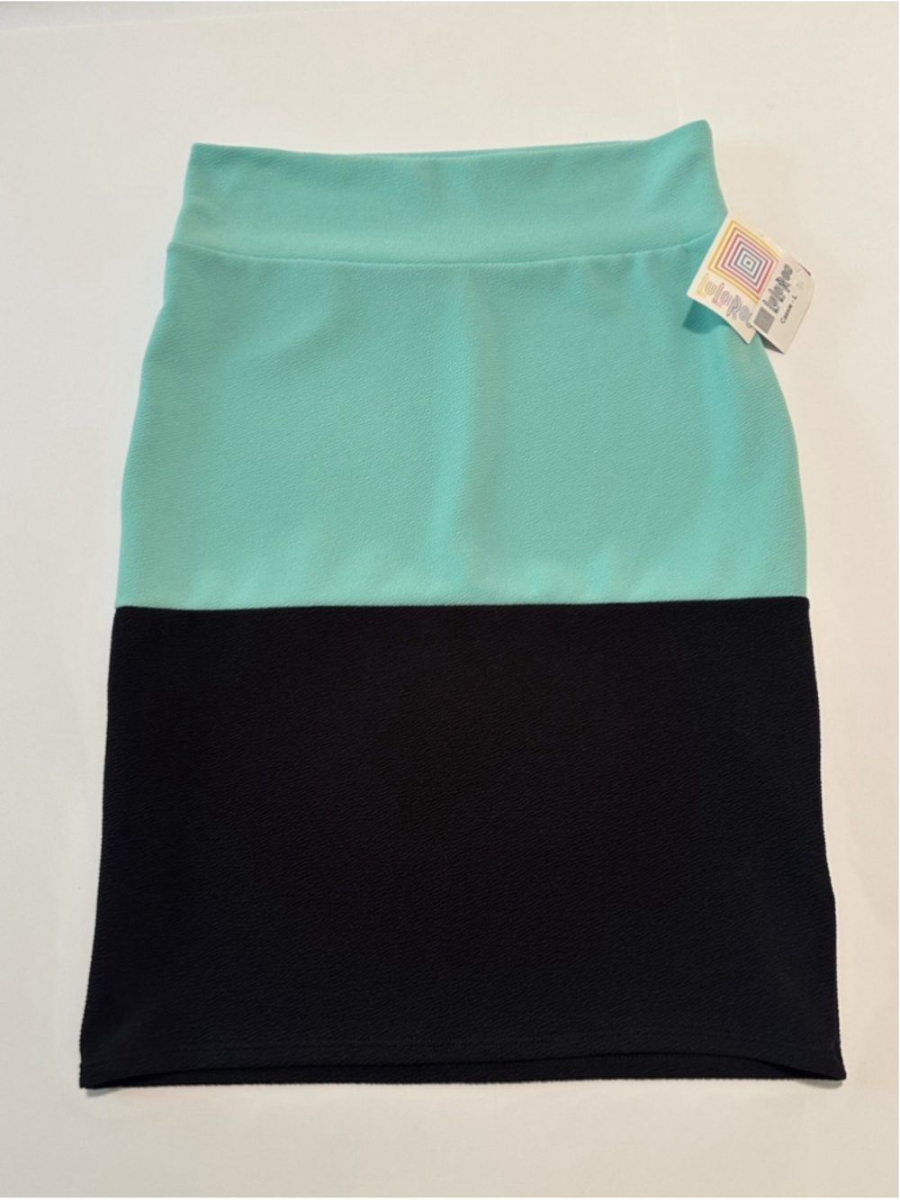 Lularoe Cassie Pencil Skirt Womens Large Colorblock Knee Length Pull On